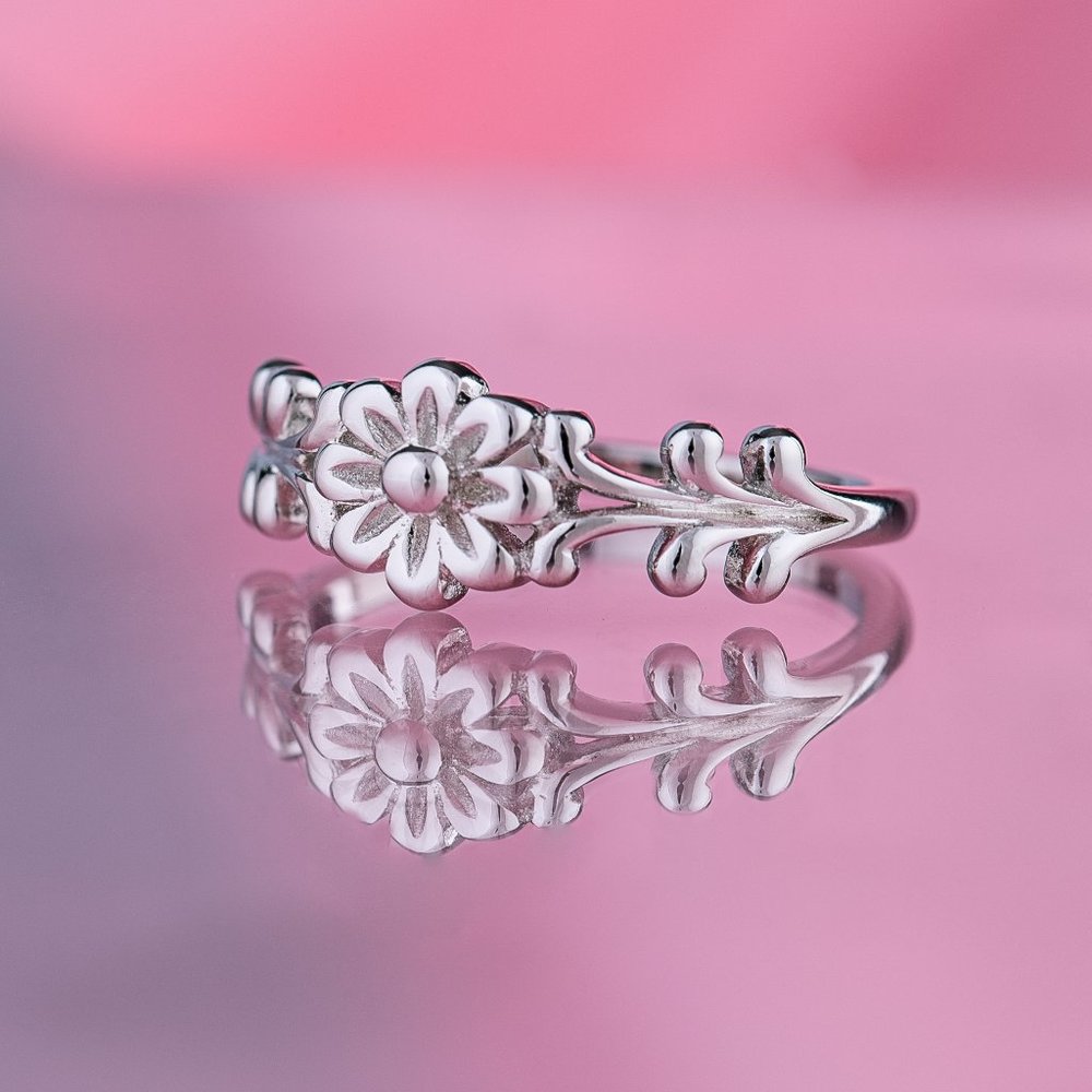 925 Sterling Silver Flower Ring